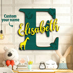 Personalized Jungle Name Sign Wooden Letter Initial Wall Plaque