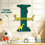 Personalized Jungle Name Sign Wooden Letter Initial Wall Plaque