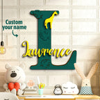 Personalized Jungle Name Sign Wooden Letter Initial Wall Plaque