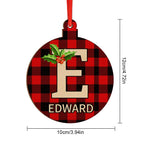Personalized Christmas Initial Ornaments Custom Name Christmas Wood Ornament Decorations Gifts