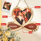 Personalized Heart Infinity Wooden Sign Hanging Wall Decor