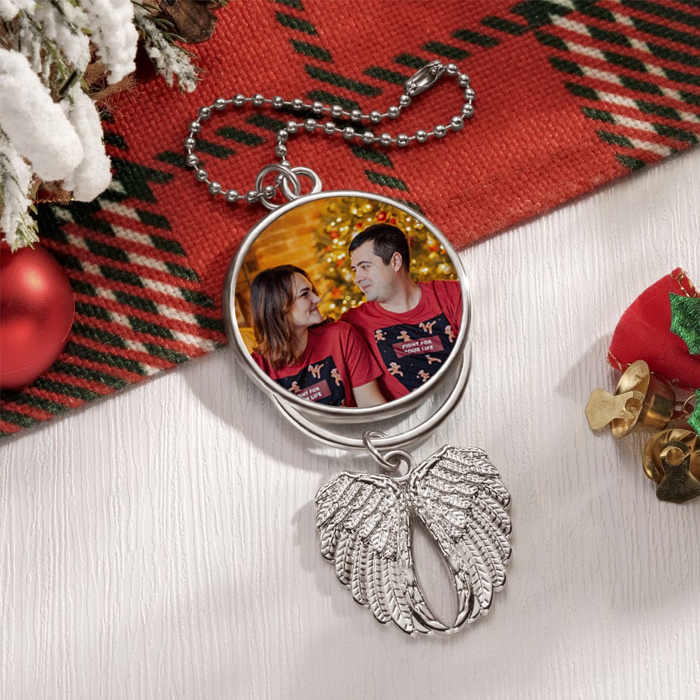 Personalized Photo Angel Wings Decoration Custom Photo Christmas Day Memorable Gifts