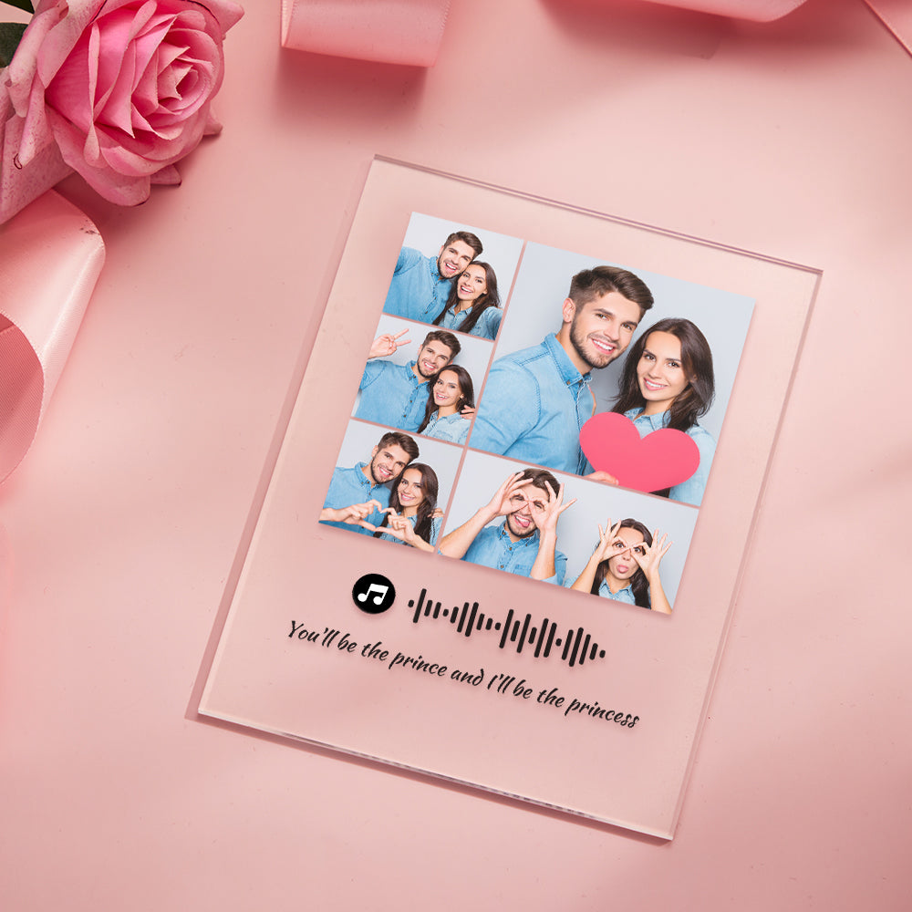 Custom Photo Plaque/Night Light Personalized Music Code Best Gift for Love