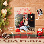 Custom Chirstmas Family Photo Arylic Plaque with Family Name Desk Top Sign