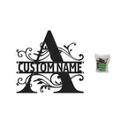 Custom Monogram Name Signs Metal Wall Art LED Lights Home Decor Gift