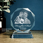 photo engraved ornaments crystal glass father s day gifts ornament for dad personalized gift