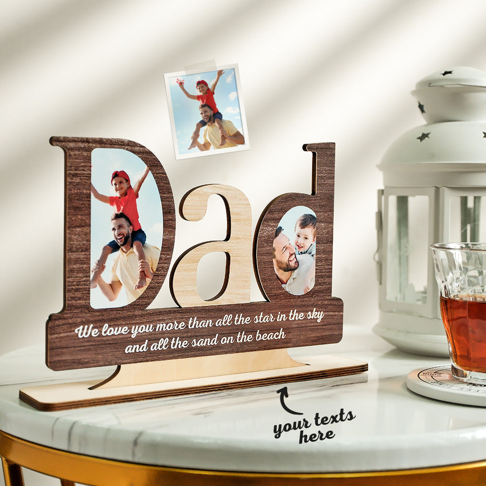 photo engraved ornaments creative father s day wooden gifts ornament for dad personalized gift