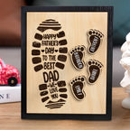 footprints wooden frame custom family member names father s day gift ornament for dad personalized gift