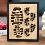 footprints wooden frame custom family member names father s day gift ornament for dad personalized gift photo