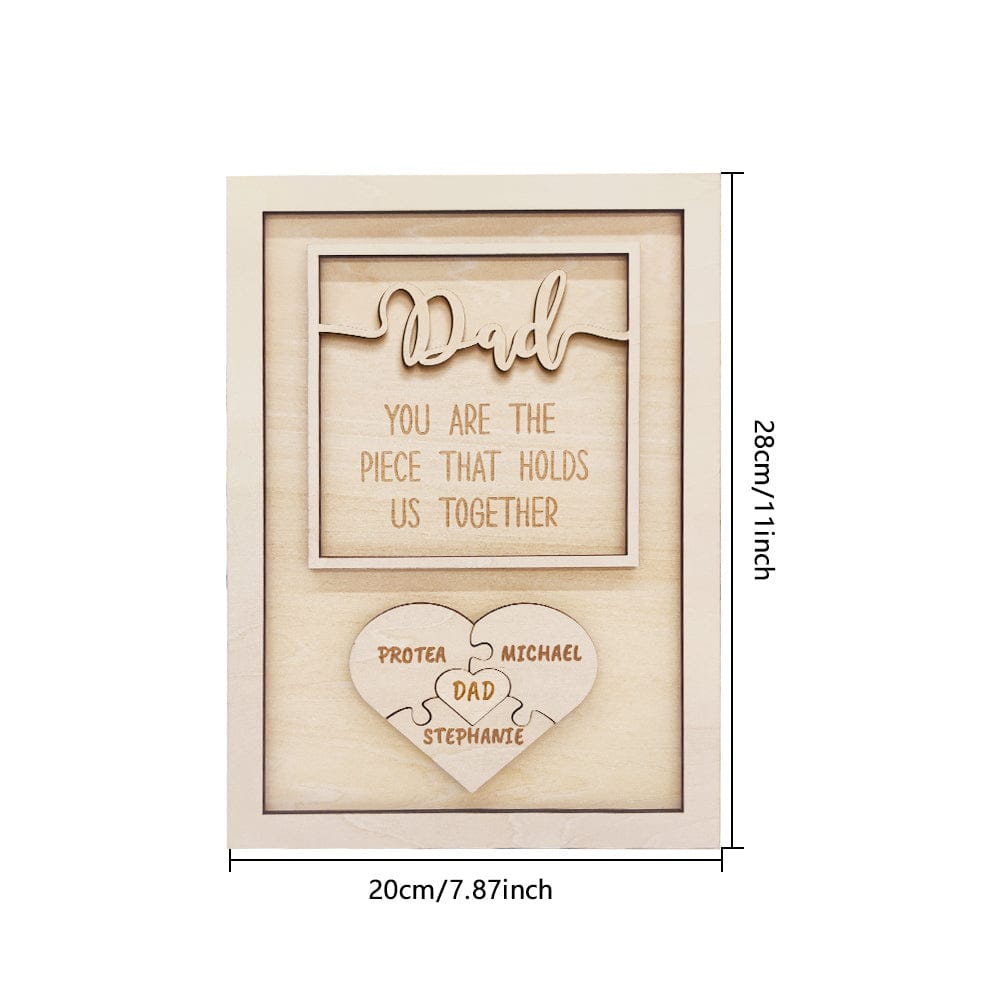 fathers day surprise ornament for dad inspired by puzzle plaque dad you are the piece that holds us together father s