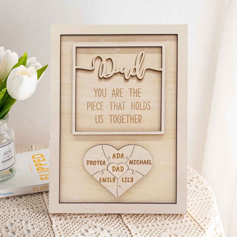 puzzle plaque dad you are the piece that holds us together father s ornament for dad personalized gift photo