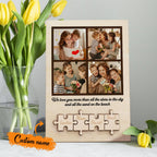 Personalized Wooden Photo Puzzle Sign Custom Family Member Sign Gift for Mom