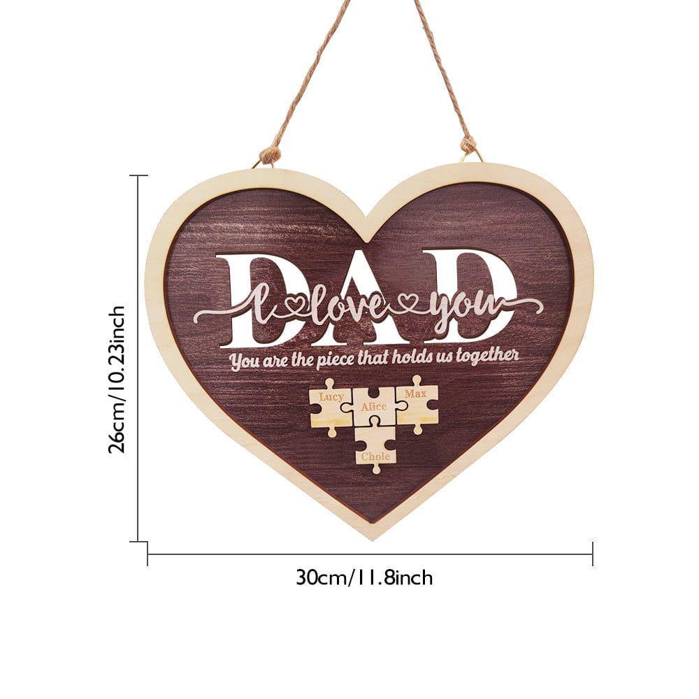 fathers day surprise ornament for dad inspired by dad heart puzzle plaque you are the piece that holds us together