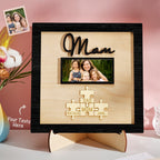 Custom Photo Engraved Ornament Mother's Day Puzzle Wooden Commemorate Gifts