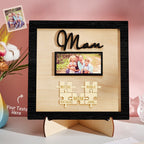 Custom Photo Engraved Ornament Mother's Day Puzzle Wooden Commemorate Gifts