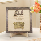 fathers day surprise ornament for dad inspired by dad puzzle plaque you are the piece that holds us together father s photo