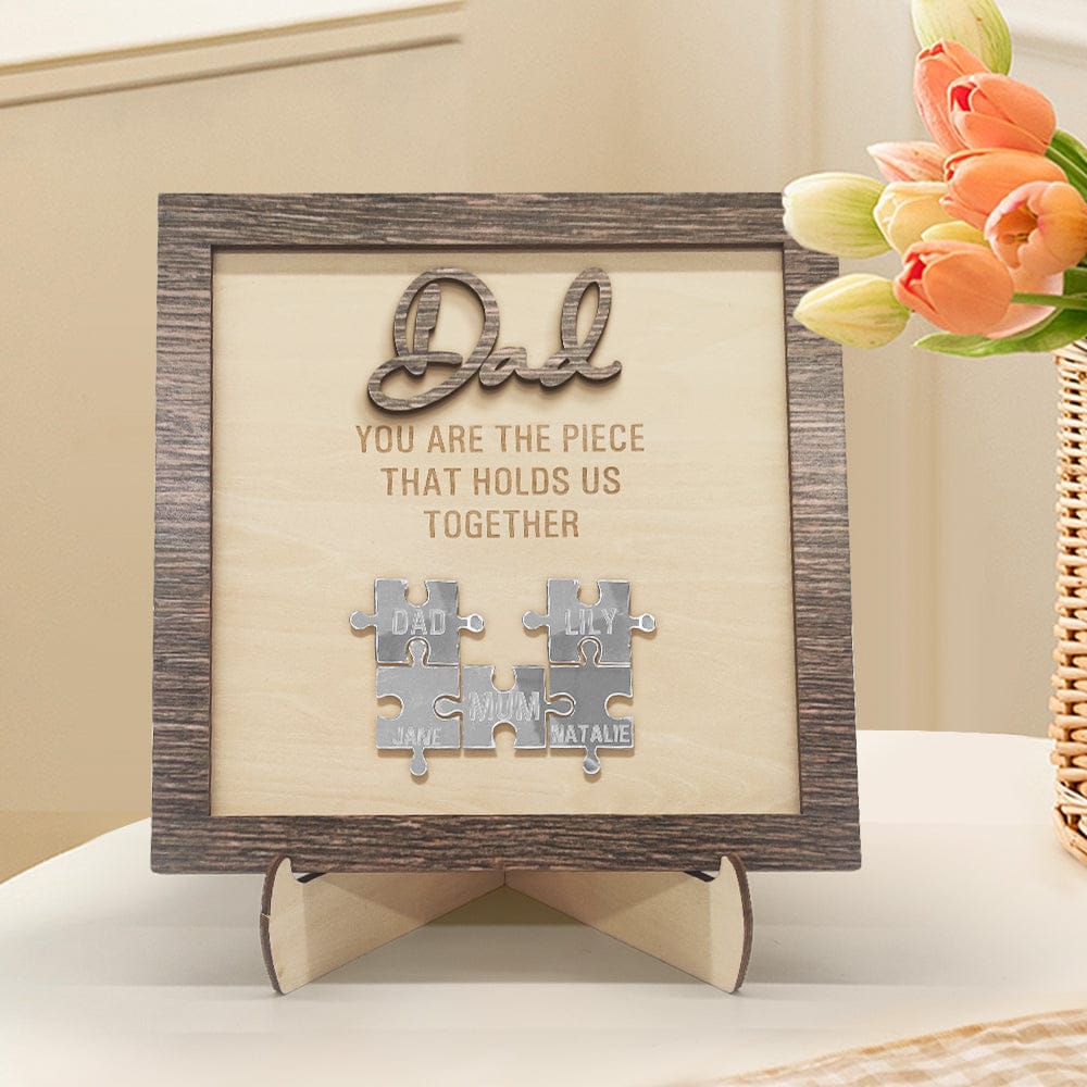 dad puzzle plaque you are the piece that holds us together father s ornament for dad personalized gift photo