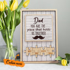 dad puzzle beard plaque you are the piece that holds us together ornament for dad personalized gift photo