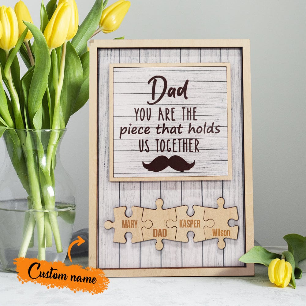 dad puzzle beard plaque you are the piece that holds us together ornament for dad personalized gift photo