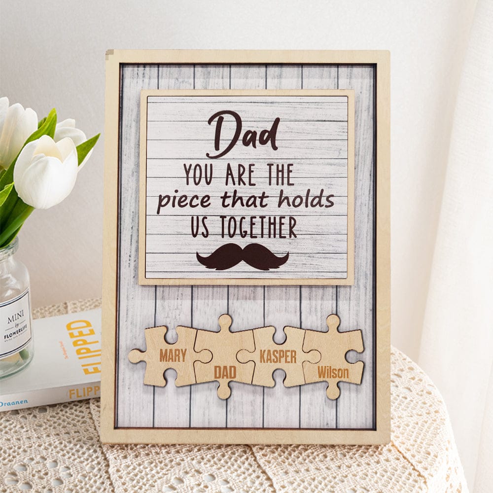 dad puzzle beard plaque you are the piece that holds us together ornament for dad personalized gift