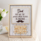 fathers day surprise ornament for dad inspired by dad puzzle beard plaque you are the piece that holds us together photo