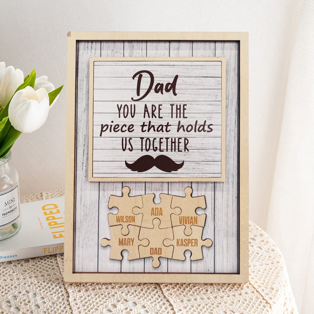 fathers day surprise ornament for dad inspired by dad puzzle beard plaque you are the piece that holds us together photo