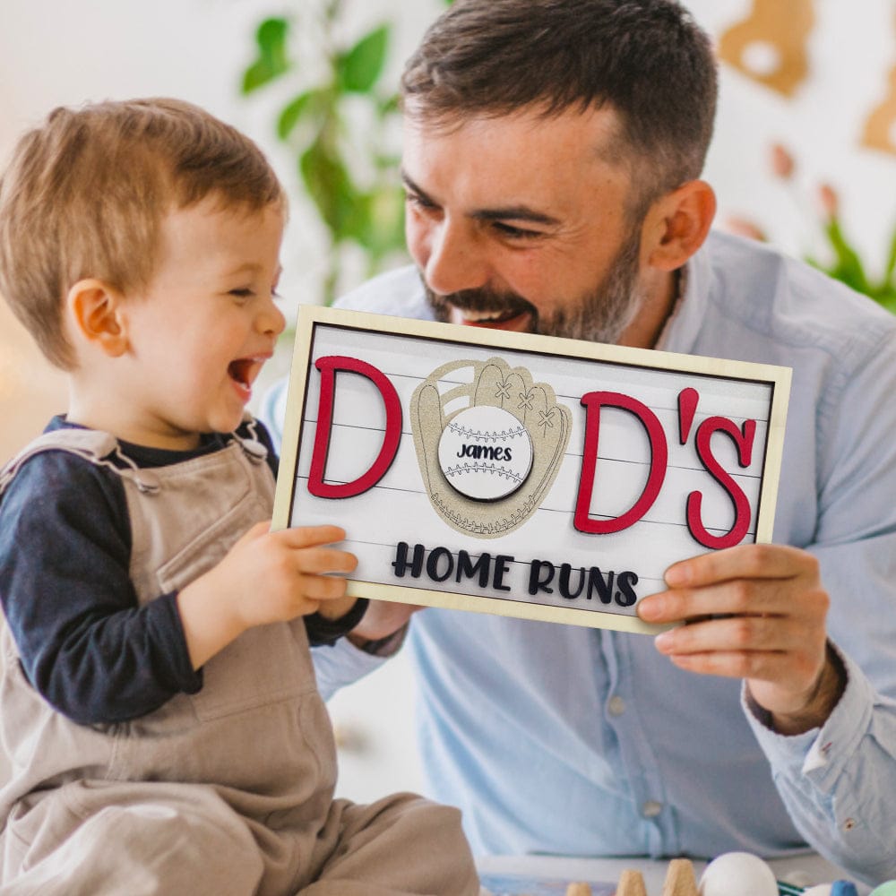 baseball dad wooden name sign plaque father s day gift for dad grandpa custom gift for dad personalized gift
