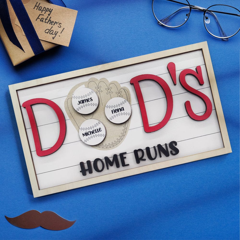 fathers day surprise custom gift for dad inspired by baseball dad wooden name sign plaque father s day gift for dad grandpa