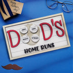baseball dad wooden name sign plaque father s day gift for dad grandpa design custom gift for everyday use photo