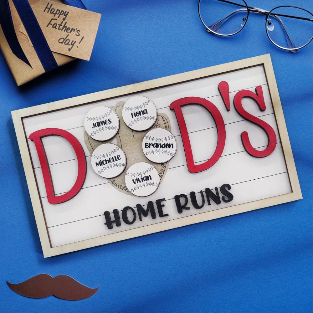 fathers day surprise custom gift for dad inspired by baseball dad wooden name sign plaque father s day gift for dad grandpa