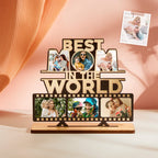Meaningful Photo Frame Best Mom In The World Custom Photo Wooden Plaque Mother's Day Gifts