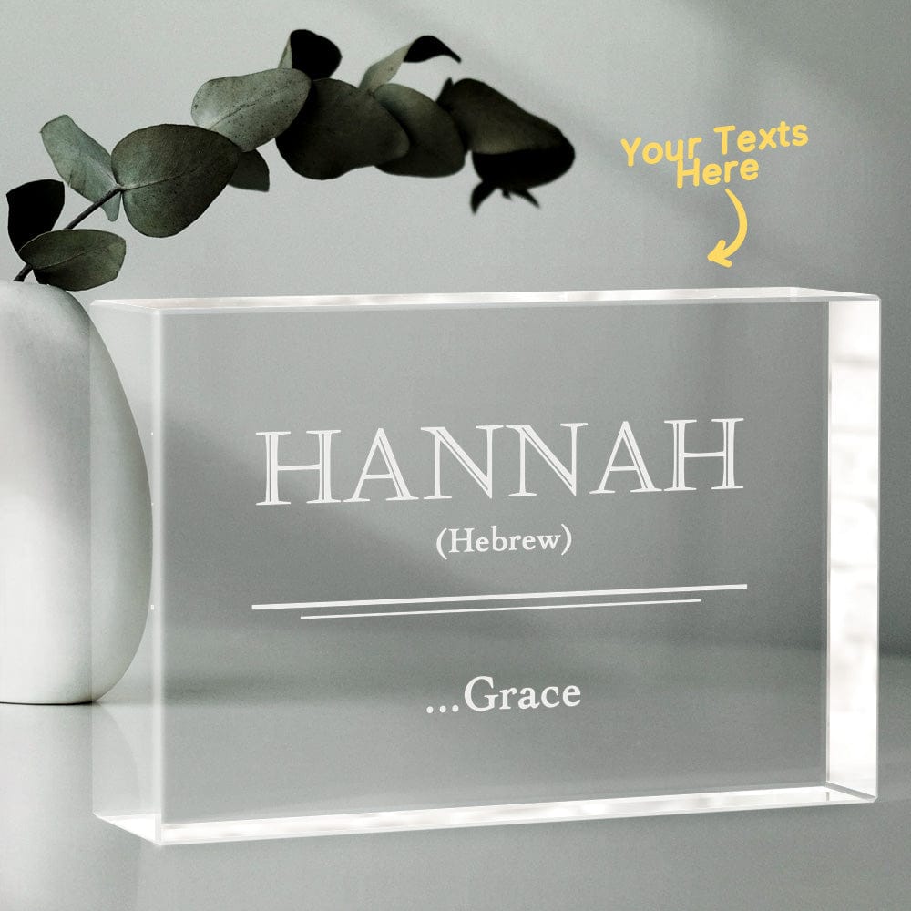 personalized crystal name meaning block engraved glass keepsake