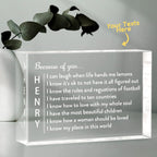 Engraved 2D Crystal Personalized Memorial Vertical Name Glass Block Romantic Gifts