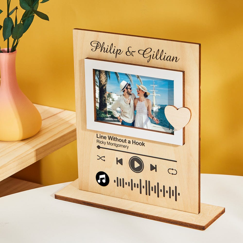 Scannable Music Code Film Picture Frame Custom Standing Photo Wood Frame Valentine's Day Gifts