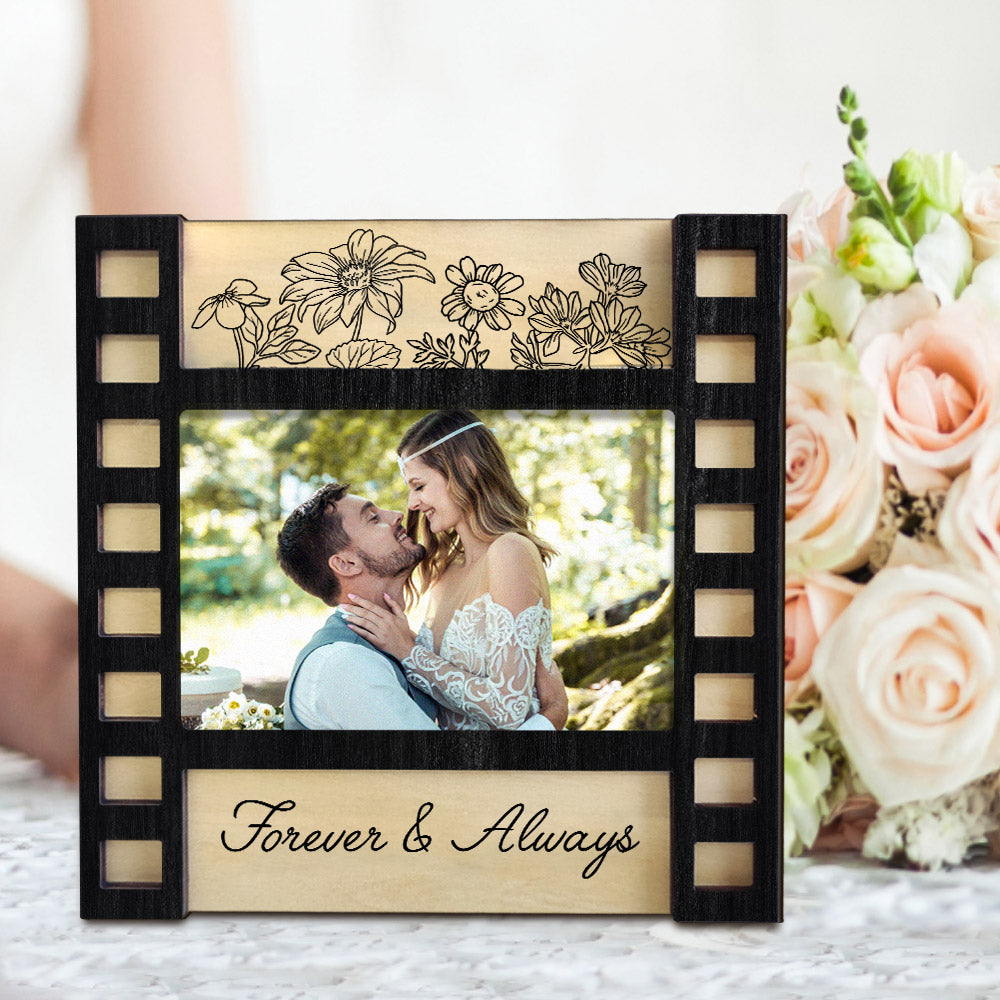 personalized wedding photo film sign frame engraved wedding decor display