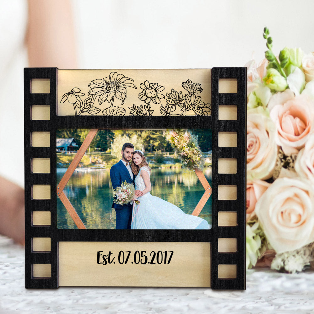 personalized wedding photo film sign frame engraved wedding decor display