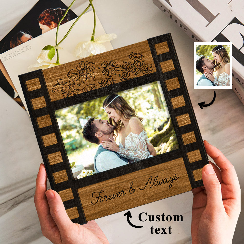 unique wedding photo film sign frame engraved wedding decor close up