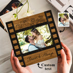 unique wedding photo film sign frame engraved wedding decor close up