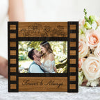 handcrafted wedding photo film sign frame engraved wedding decor keepsake