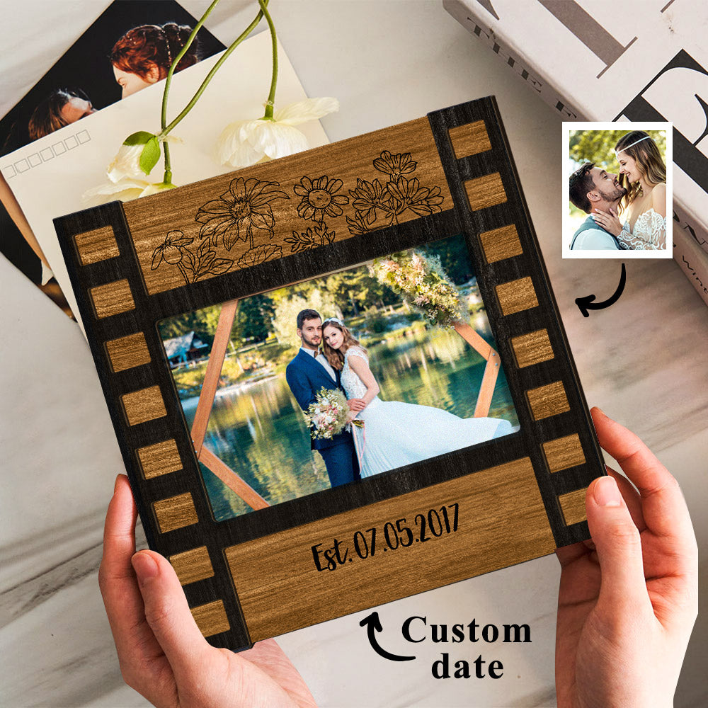 custom wedding photo film sign frame engraved wedding decor detail view
