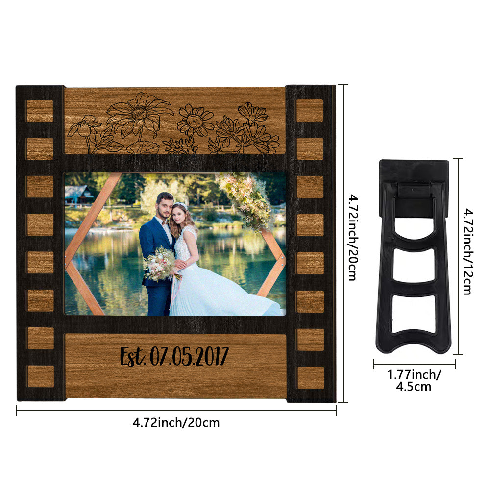 handcrafted wedding photo film sign frame engraved wedding decor keepsake