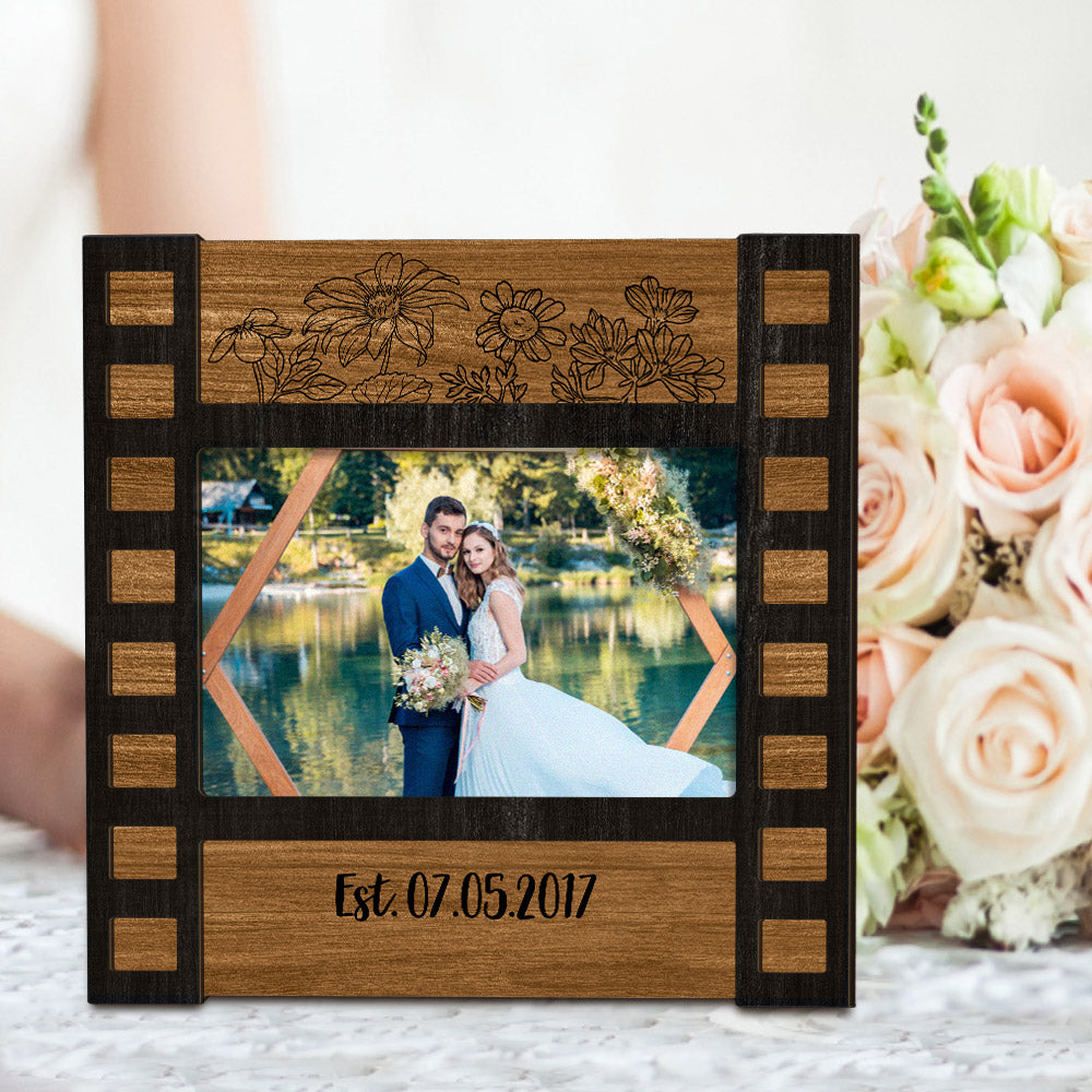 personalized wedding photo film sign frame engraved wedding decor display