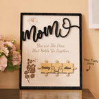Custom Name Puzzle Ornament Wooden Gifts for Mother's Day