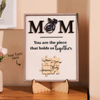 Custom Engraved Puzzle Ornament Rose Design Commemorate Gifts for Mom