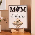 Custom Engraved Puzzle Ornament Rose Design Commemorate Gifts for Mom