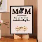 Custom Engraved Puzzle Ornament Rose Design Commemorate Gifts for Mom