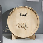 engraved ornament round wooden puzzle pieces sign gifts for parents ornament for dad personalized gift
