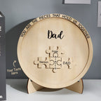 engraved ornament round wooden puzzle pieces sign gifts for parents ornament for dad personalized gift photo