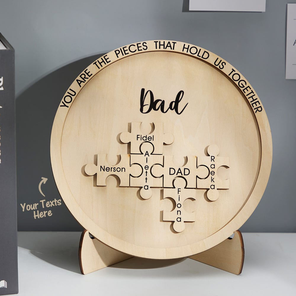 anniversary surprise ornament for dad inspired by engraved ornament round wooden puzzle pieces sign gifts for parents photo