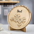 engraved ornament round wooden puzzle pieces sign gifts for parents design ornament for everyday use